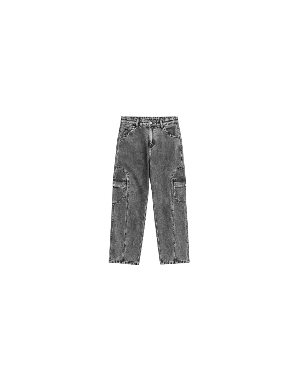 Washed Black 6-Pocket Jeans for Men