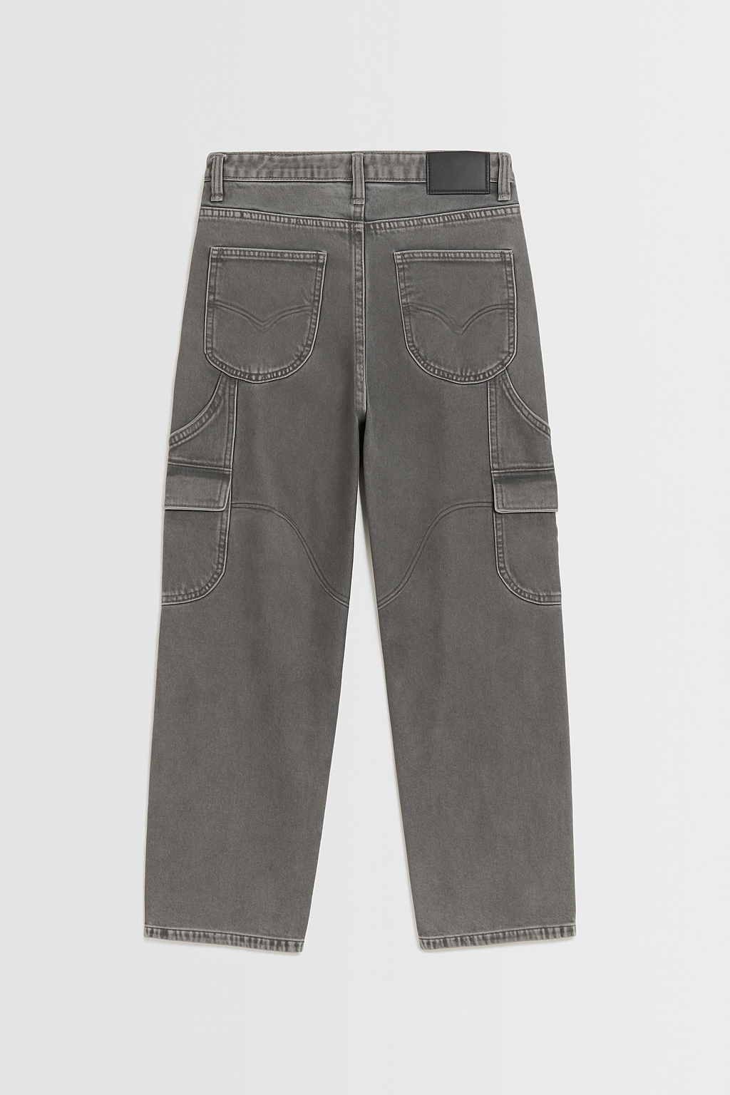 Washed Black 6-Pocket Jeans for Men