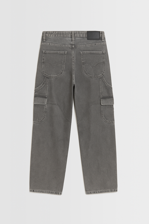 Washed Black 6-Pocket Jeans for Men