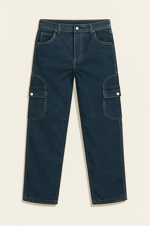 Indigo blue 6 pocket jeans for men