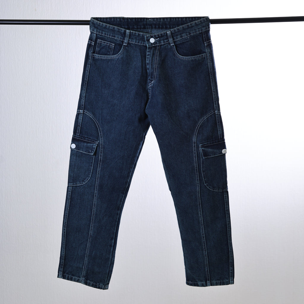 Indigo blue 6 pocket jeans for men