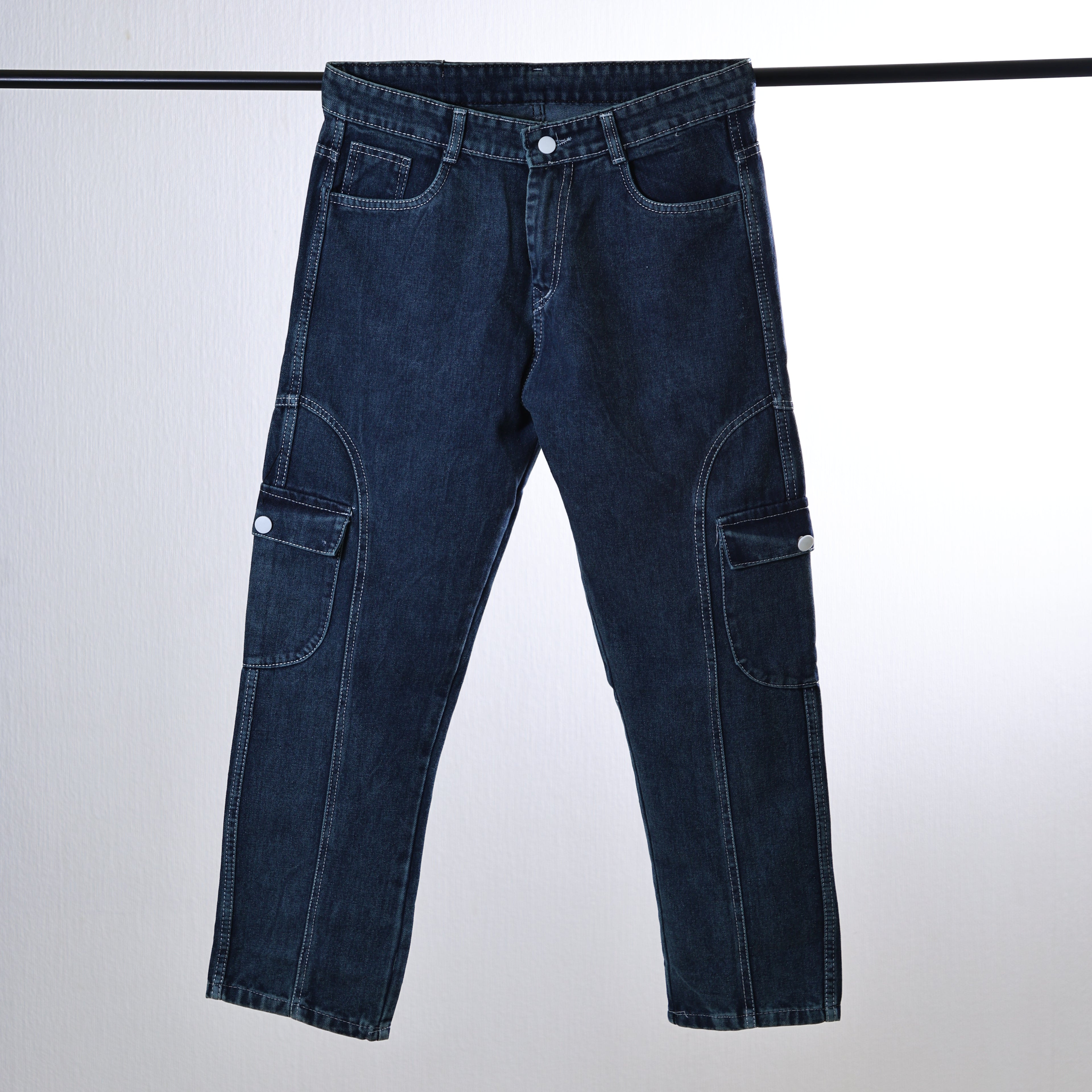 Indigo blue 6 pocket jeans for men