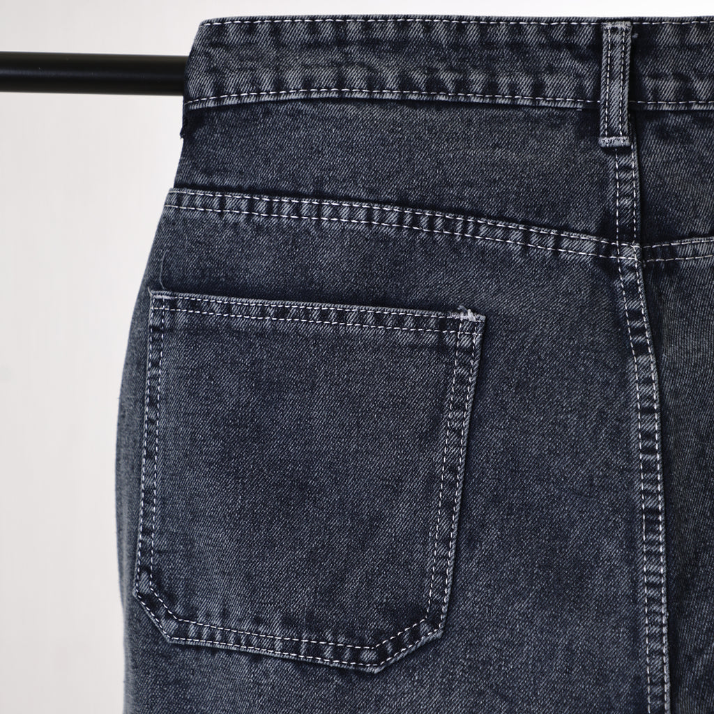 Washed Black 6-Pocket Jeans for Men